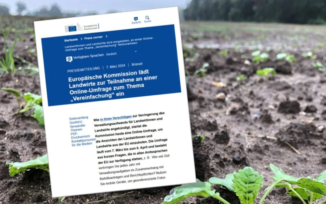 EU-Umfrage zum Verwaltungsaufwand von Landwirten